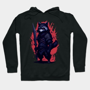 Raccoon Ninja Illustration Hoodie